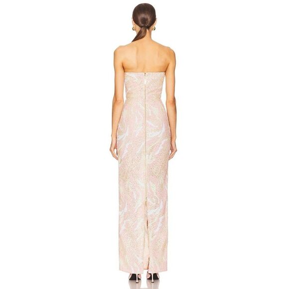 New Bronx and Banco Dahlia Strapless Maxi Dress in Blush Multi Pink - Picture 3 of 14